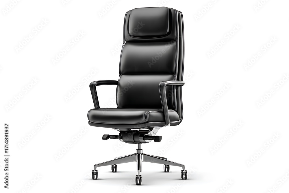 Fototapeta premium Elevate your office with a modern executive chair, perfect for a CEO or manager seeking comfortable, stylish seating in a contemporary workspace setting