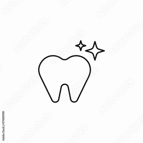 clean shiny tooth icon sign vector