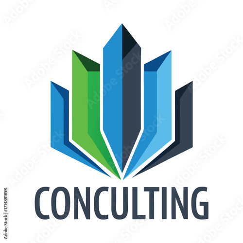 Modern abstract geometric logo design for a consulting firm with clean lines and professional appeal