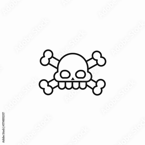 danger skull bones icon sign vector
