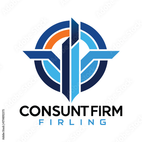 Modern abstract geometric logo design for a professional consulting firm with clean lines and bold colors