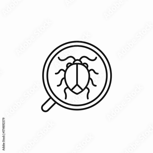 debugging bug search icon sign vector