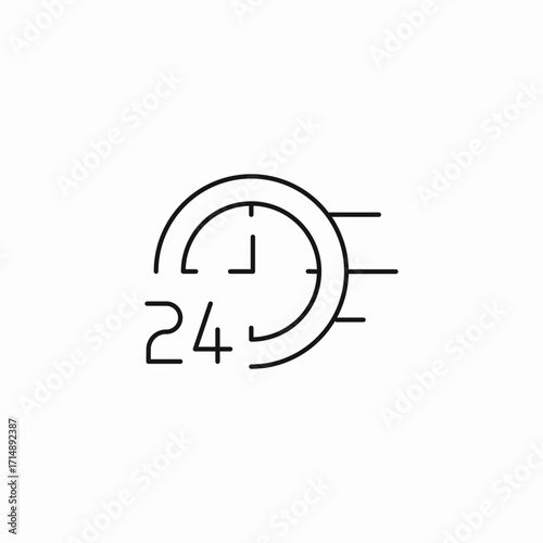 delivery 24 hours icon sign vector