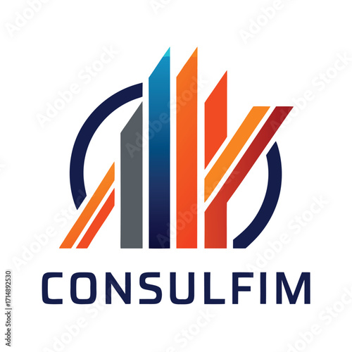 Modern abstract geometric logo design for a consulting firm with clean lines and professional appeal
