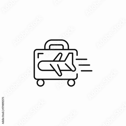 express baggage service icon sign vector