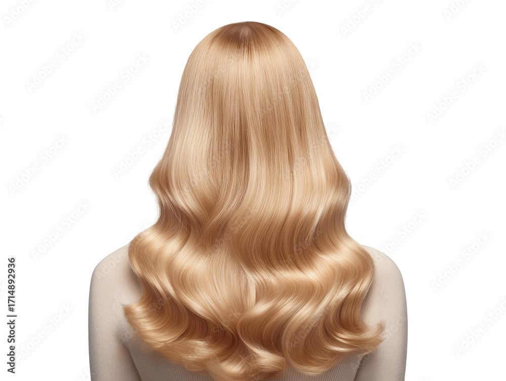 Naklejka premium Blond Hair Styled Back View 2