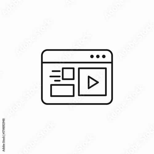 media player layout icon sign vector