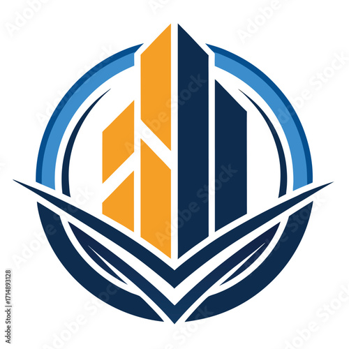 Modern abstract geometric logo design for a consulting firm with clean lines and professional appeal