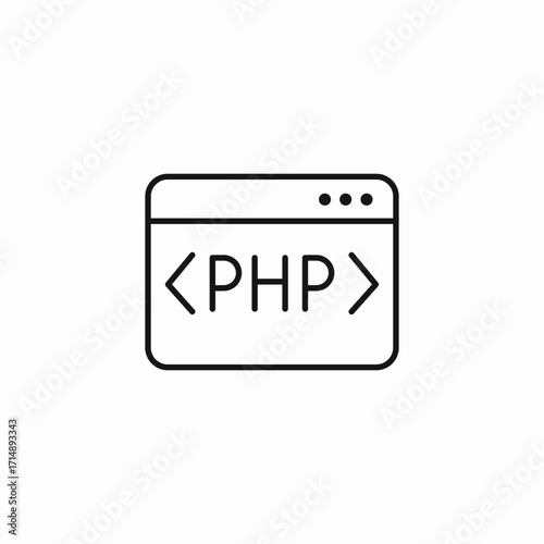 php code browser icon sign vector
