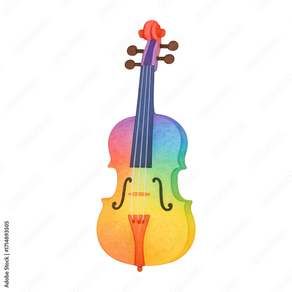 Fototapeta premium PNG Colorful violin illustration art