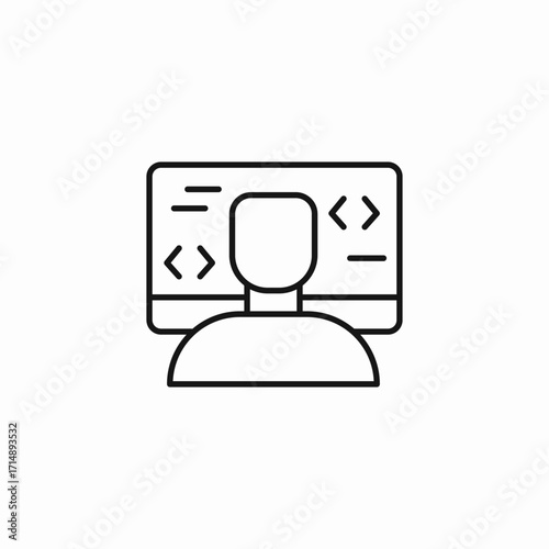 programmer developer coding icon sign vector