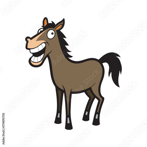 Horse Laughing With Mouth Wide Open Silhouette