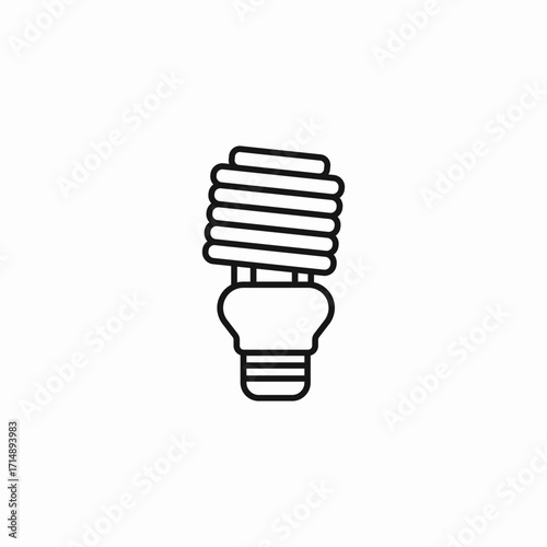 spiral light bulb icon sign vector