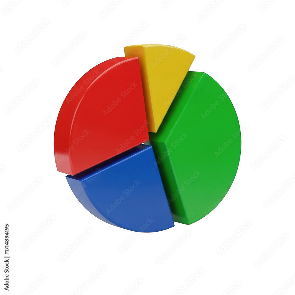 Obraz premium 3d pie chart isolated on transparent background