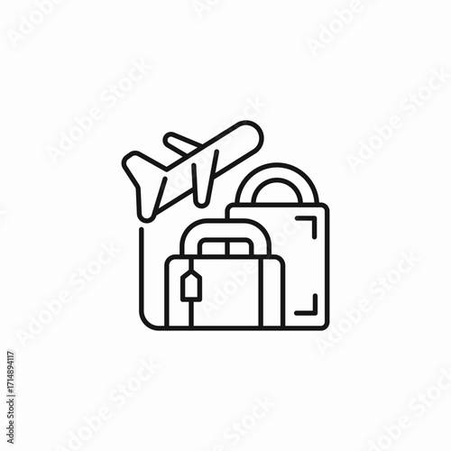 travel plane luggage icon sign vector