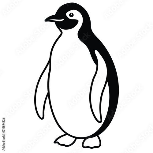 Charming arctic penguin illustration with vibrant colors and classic typography