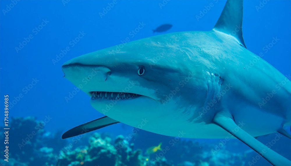 Fototapeta premium Shark in blue ocean