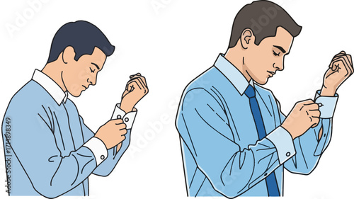 Professional Men Fastening Shirt Cuffs