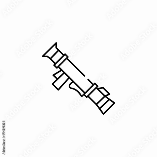 bazooka launcher weapon icon sign vector
