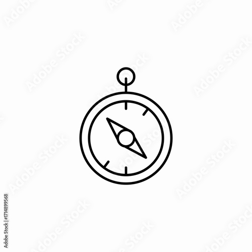 magnetic compass navigation icon sign vector