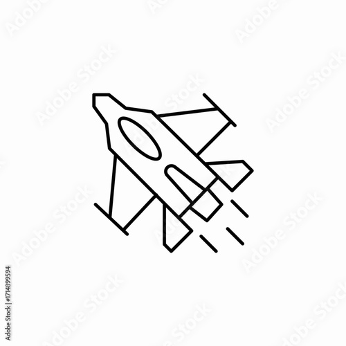 military jet aircraft icon sign vector