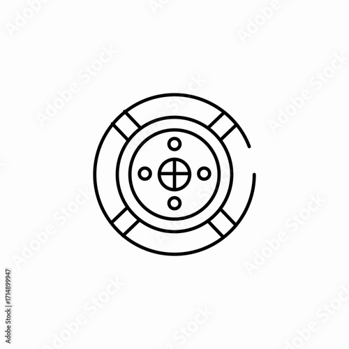 ships wheel rudder icon sign vector