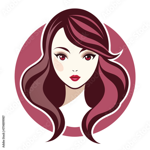 Elegant feminine face logo design for a beauty salon spa or cosmetic brand
