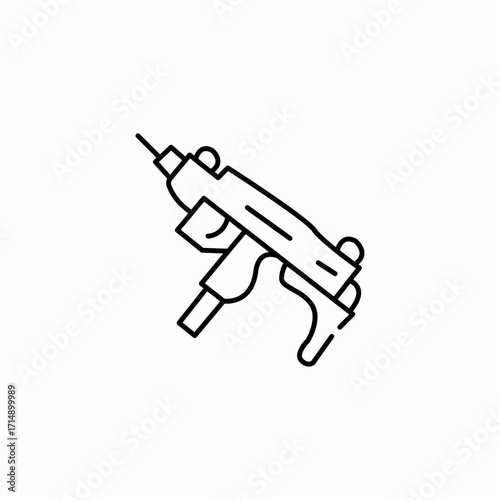 submachine gun weapon icon sign vector
