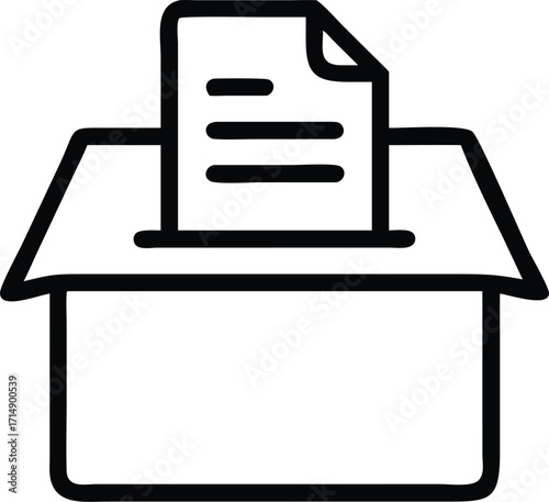 Vector art of document or paper being placed into a box

