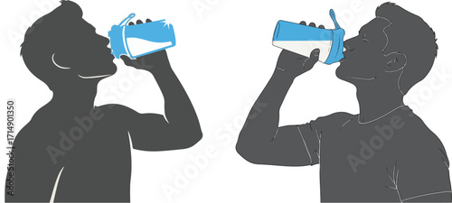 Fitness Enthusiasts Hydrating with Shaker Bottles