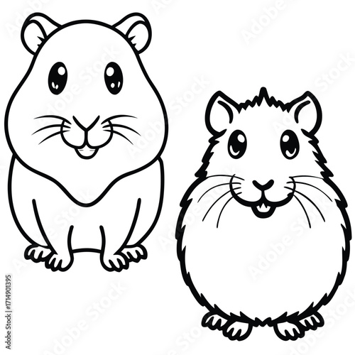 Charming hamster and guinea pig duo adorable small pet characters for children s designs and cute illustrations