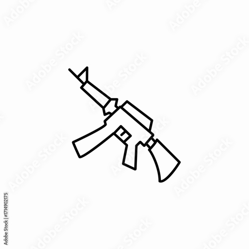 assault rifle weapon icon sign vector