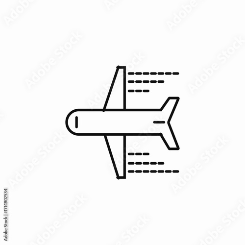 flying airplane in motion icon sign vector