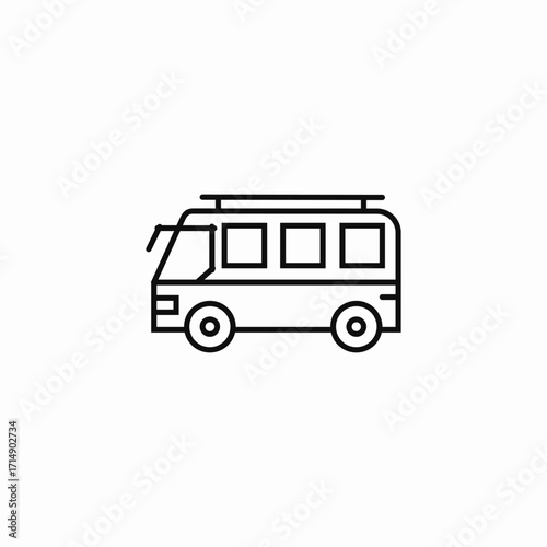 minibus passenger van icon sign vector