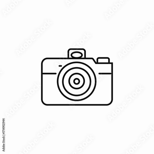 retro photo camera icon sign vector