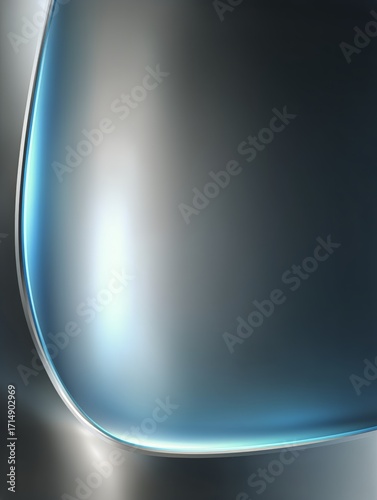 Elegant Curved Surface With Smooth Gradient in Soft Blue and Silver Tones.