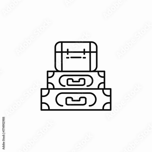 stacked luggage bags icon sign vector