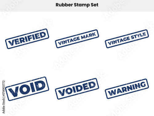 Grunge Rubber Stamp Collection with Textures, Distressed Markings on White