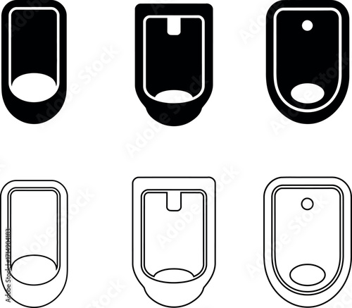 Bidet icon set different design variations in black and white style