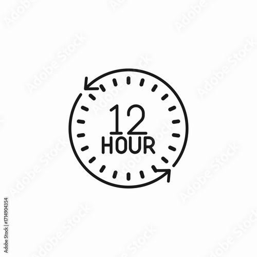 12 hour cycle icon sign vector