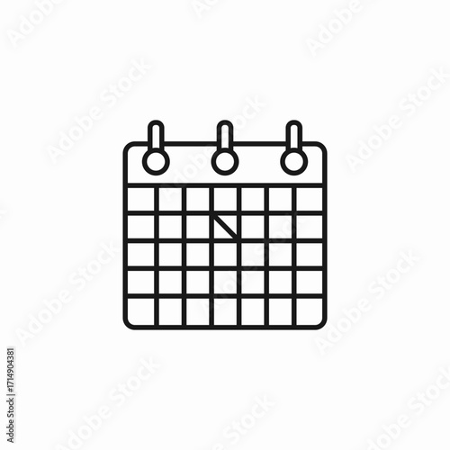 calendar date marked icon sign vector