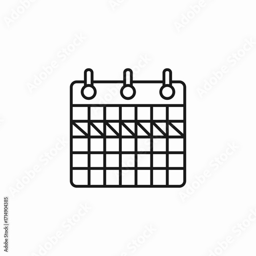 calendar date grid icon sign vector