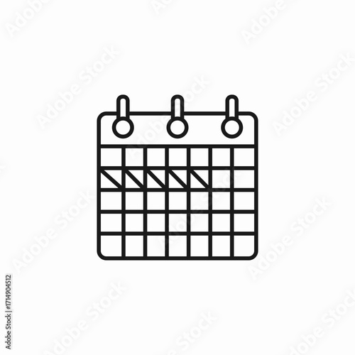 calendar with crossed days icon sign vector