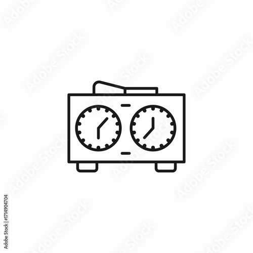 dual chess clock icon sign vector