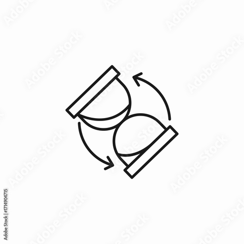 flipping hourglass cycle icon sign vector