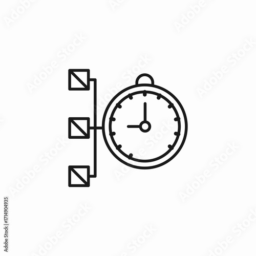 stopwatch with tasks icon sign vector
