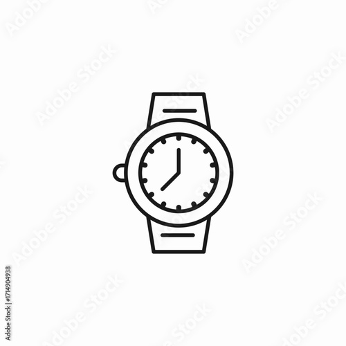 simple wrist watch icon sign vector