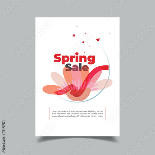 Spring Sale Flyer Template Vector Illustration
