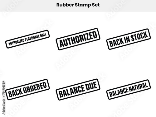 Rubber Stamps Set with Authorized Personnel Only, Back in Stock on White