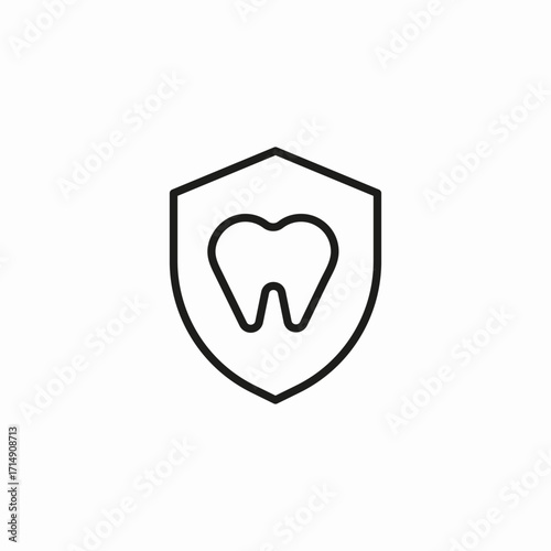 dental protection shield icon sign vector
